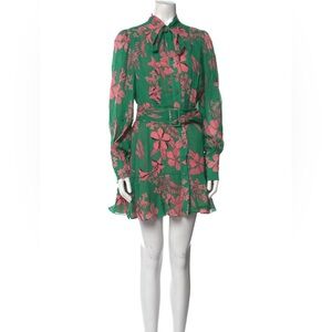 Alexis Green and Pink Floral Long Sleeve Dress